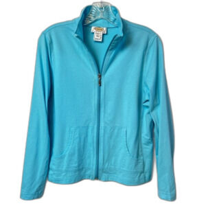 Talbots Full Zip Jacket Turquoise Size PL